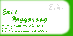 emil mogyorosy business card