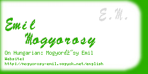 emil mogyorosy business card